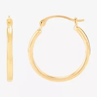 Womens 14K Gold 18mm Round Hoop Earrings