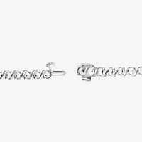 (F/Si2) Womens White Diamond Sterling Silver 18 Inch Tennis Necklace