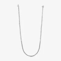 (F/Si2) Womens White Diamond Sterling Silver 18 Inch Tennis Necklace