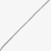 (F/Si2) Womens White Diamond Sterling Silver 18 Inch Tennis Necklace