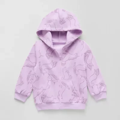 Okie Dokie Girls Fleece Hooded Lightweight Jacket