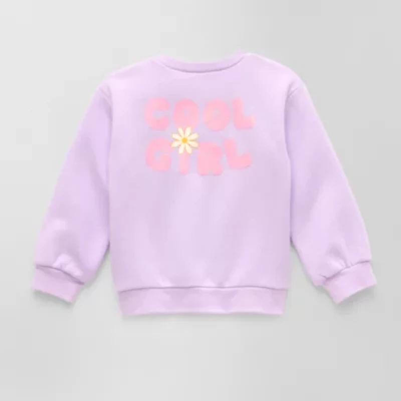 Okie Dokie Toddler & Little Girls Crew Neck Fleece Long Sleeve Sweatshirt