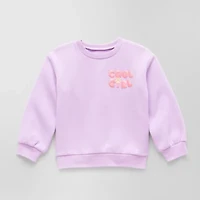 Okie Dokie Toddler & Little Girls Crew Neck Fleece Long Sleeve Sweatshirt