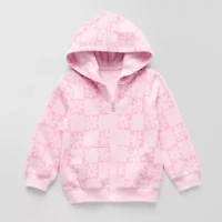 Okie Dokie Toddler Girls Fleece Adaptive Adjustable Features Lightweight Jacket