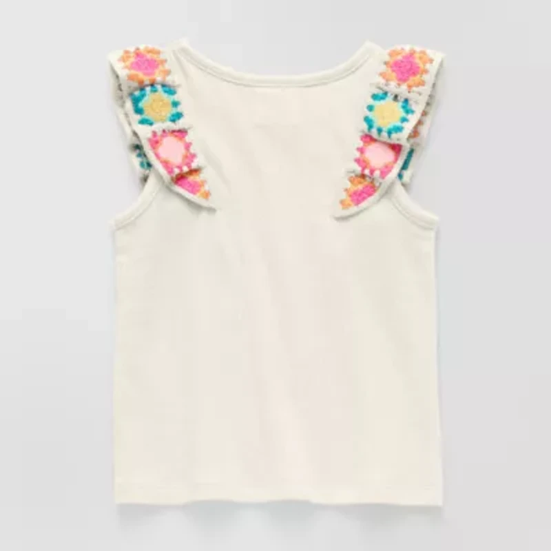 Okie Dokie Toddler & Little Girls Round Neck Sleeveless Tank Top