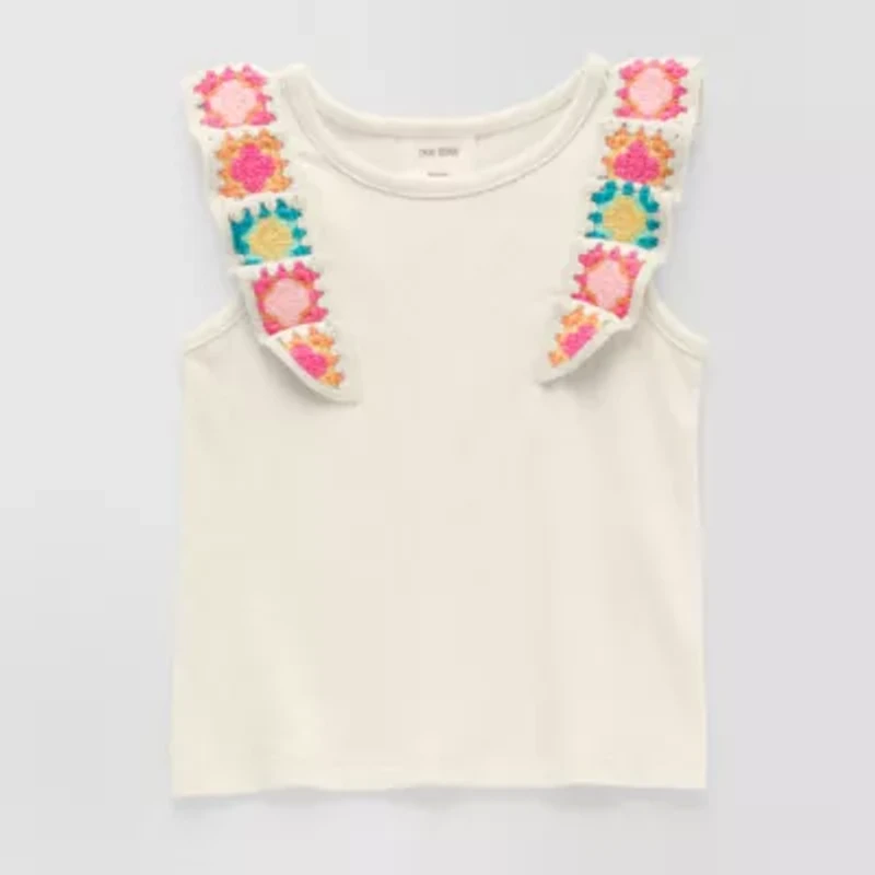 Okie Dokie Toddler & Little Girls Round Neck Sleeveless Tank Top