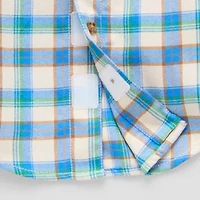 Okie Dokie Adaptive Toddler Boys Easy-on + Easy-off Long Sleeve Regular Fit Button-Down Shirt