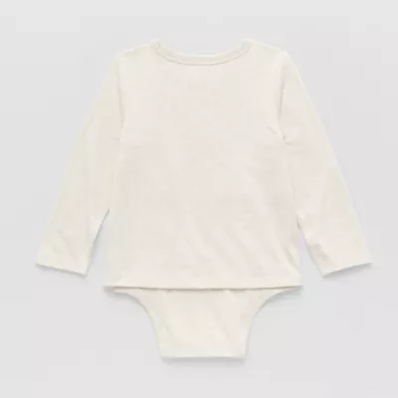Okie Dokie Toddler Boys Adjustable Features Bodysuit Closure Adaptive Crew Neck Long Sleeve