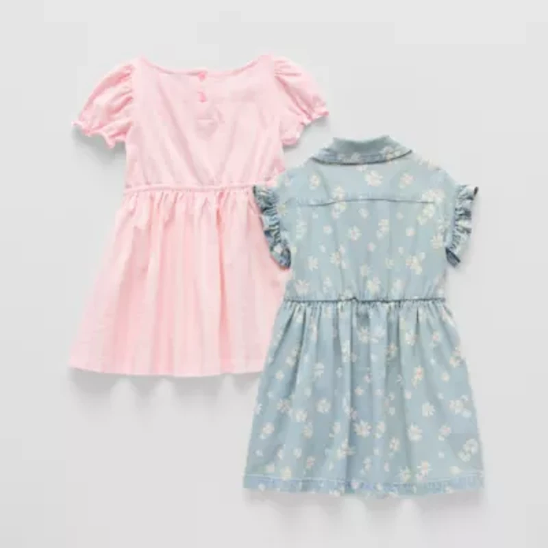 Little Lass Toddler Girls Cap Sleeve Floral Dress Set