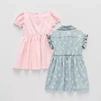 Little Lass Toddler Girls Cap Sleeve Floral Dress Set