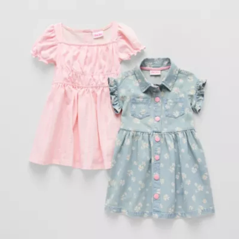 Little Lass Toddler Girls Cap Sleeve Floral Dress Set