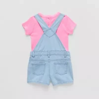 Little Lass Toddler Girls 3-pc. Shortall Set