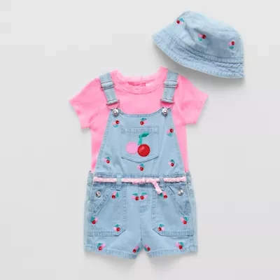 Little Lass Toddler Girls 3-pc. Shortall Set