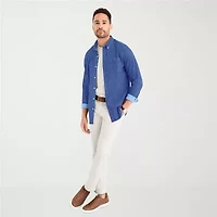 St. John's Bay Denim Mens Long Sleeve Classic Fit Button-Down Shirt
