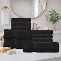 Home Weavers Inc Willow Collection 630gsm 100% Cotton Zero Twist Super Absorbent Bath Towel Set(3 & 6 Hand Towel) 9-pc. Quick Dry Set
