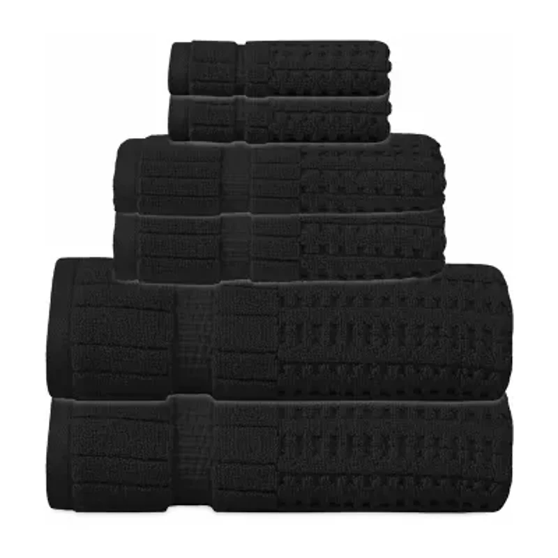 Home Weavers Inc Willow Collection 630gsm 100% Cotton Zero Twist Super Absorbent -pc. Quick Dry Bath Towel Set
