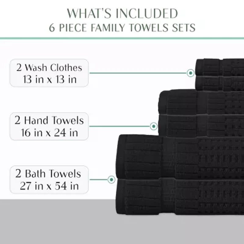 Home Weavers Inc Willow Collection 630gsm 100% Cotton Zero Twist Super Absorbent -pc. Quick Dry Bath Towel Set