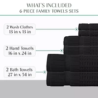 Home Weavers Inc Willow Collection 630gsm 100% Cotton Zero Twist Super Absorbent -pc. Quick Dry Bath Towel Set