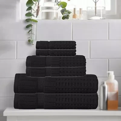 Home Weavers Inc Willow Collection 630gsm 100% Cotton Zero Twist Super Absorbent -pc. Quick Dry Bath Towel Set