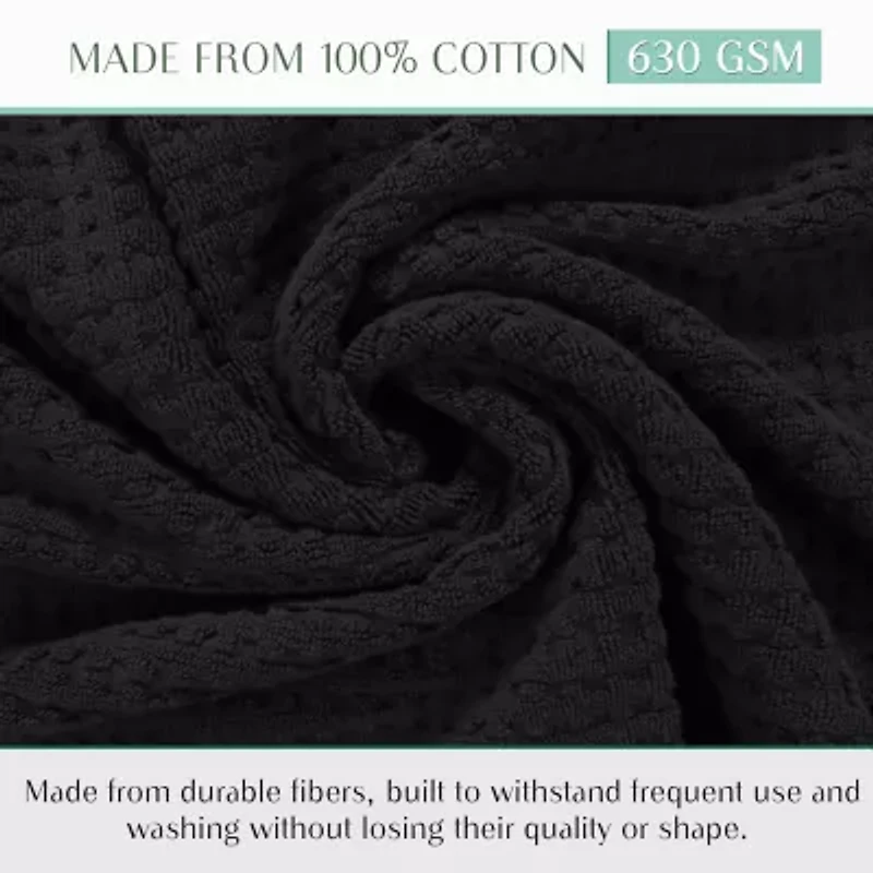 Home Weavers Inc Willow Collection 630gsm 100% Cotton Zero Twist Super Absorbent -pc. Quick Dry Bath Towel Set