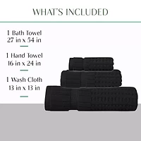 Home Weavers Inc Willow Collection 100% Cotton Zero Twist Super Absorbent -pc. Quick Dry Bath Towel Set