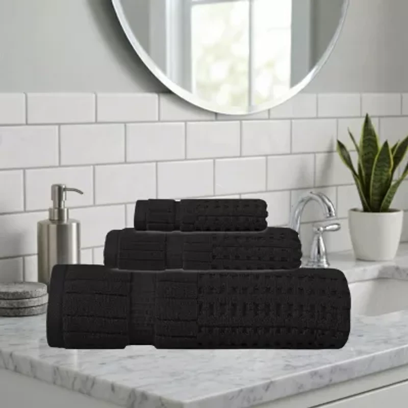 Home Weavers Inc Willow Collection 100% Cotton Zero Twist Super Absorbent -pc. Quick Dry Bath Towel Set