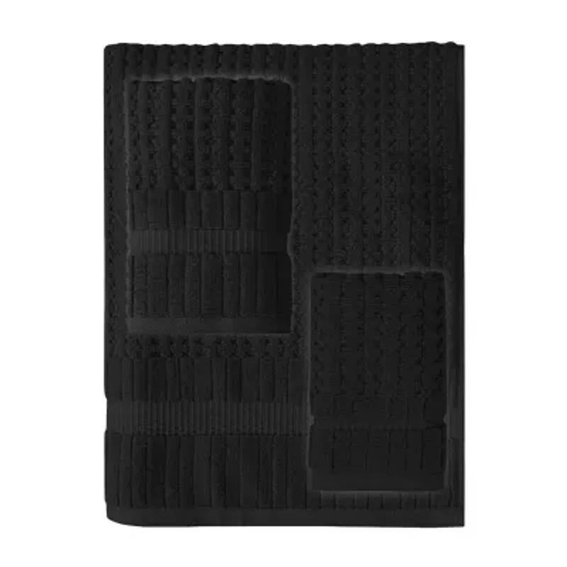 Home Weavers Inc Willow Collection 100% Cotton Zero Twist Super Absorbent -pc. Quick Dry Bath Towel Set