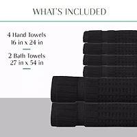 Home Weavers Inc Willow Collection 630gsm 100% Cotton Zero Twist Super Absorbent Bath Towel Set( & 2 Hand Towel
