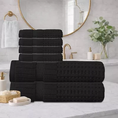 Home Weavers Inc Willow Collection 630gsm 100% Cotton Zero Twist Super Absorbent Bath Towel Set( & 2 Hand Towel