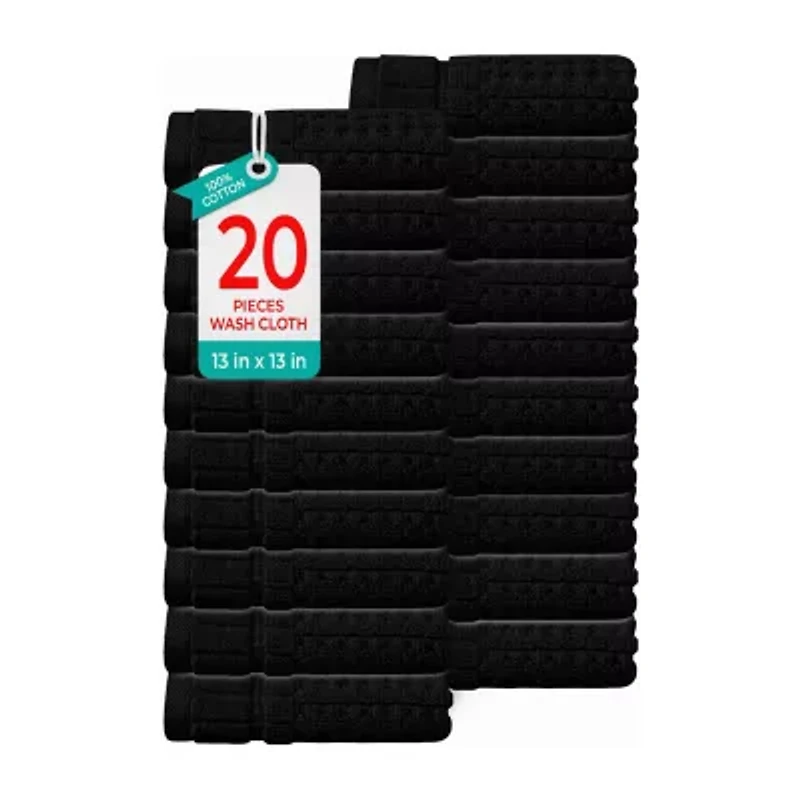 Home Weavers Inc Willow Collection 630 Gsm 100% Cotton Zero Twist Washcloth
