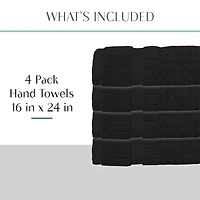 Home Weavers Inc Willow Collection 630 Gsm 100% Cotton Zero Twist -pc. Quick Dry Bath Towel Set