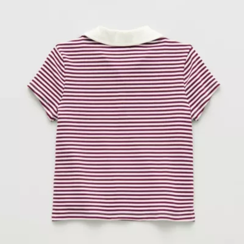 Eyeshadow Big Kid Girls Short Sleeve Regular Fit Polo Shirt