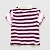 Eyeshadow Big Kid Girls Short Sleeve Regular Fit Polo Shirt