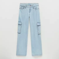 Thereabouts Little & Big Kid Girls Adjustable Waist Low Rise Baggy Fit Cargo Jean