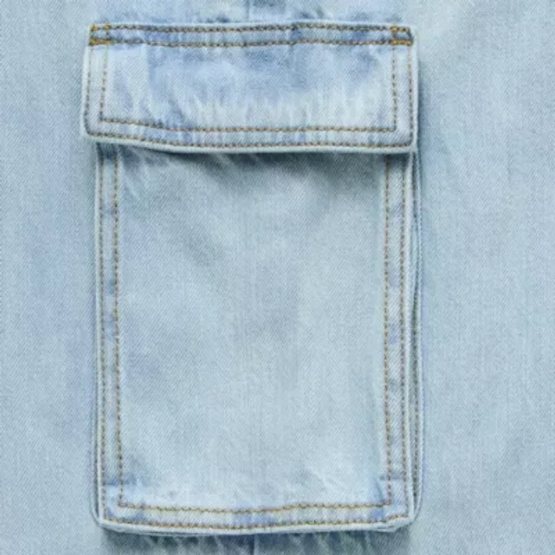 Thereabouts Little & Big Kid Girls Adjustable Waist Low Rise Baggy Fit Cargo Jean