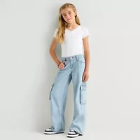 Thereabouts Little & Big Kid Girls Adjustable Waist Low Rise Baggy Fit Cargo Jean
