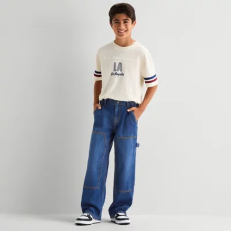 Thereabouts Little & Big Kid Boys Adjustable Waist Workwear Loose Fit Jean