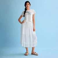 Arizona Womens Juniors Mid Rise Maxi Skirt