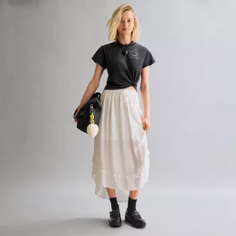 Arizona Womens Juniors Mid Rise Maxi Skirt