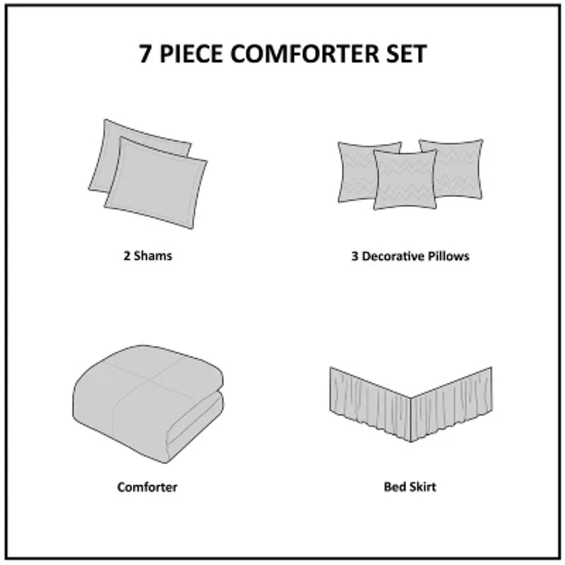 Madison Park Clayton 7-pc. Midweight Comforter Set