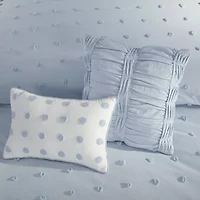 Intelligent Design Maize Cotton Jacquard Duvet Cover Set with Euro Shams and Throw Pillows