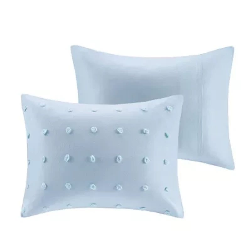 Intelligent Design Maize Cotton Jacquard Duvet Cover Set with Euro Shams and Throw Pillows