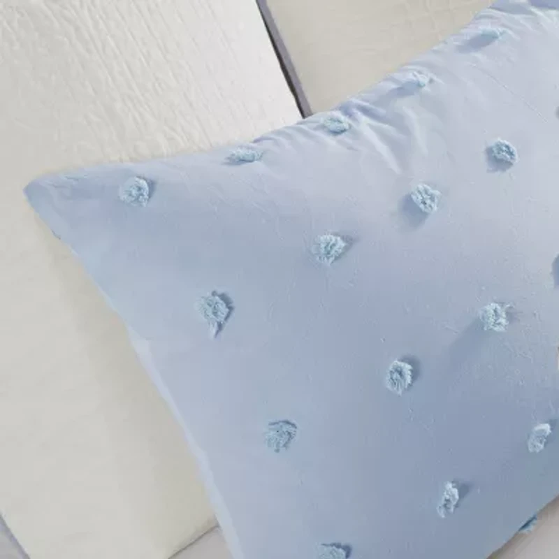 Intelligent Design Maize Cotton Jacquard Duvet Cover Set with Euro Shams and Throw Pillows