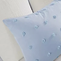 Intelligent Design Maize Cotton Jacquard Duvet Cover Set with Euro Shams and Throw Pillows