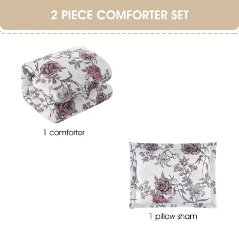 Stratford Park Rina Floral Easy Care Comforter Set