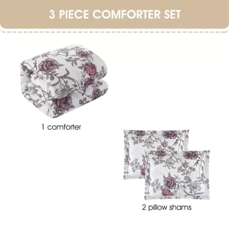 Stratford Park Rina Floral Easy Care Comforter Set
