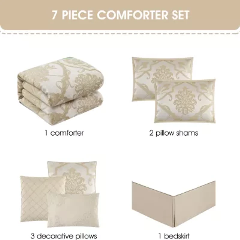 Stratford Park Melinda Floral 7-pc. Easy Care Comforter Set