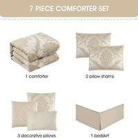 Stratford Park Melinda Floral 7-pc. Easy Care Comforter Set