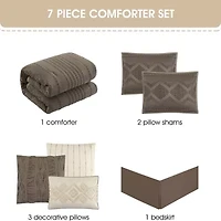 Stratford Park Whitney Geometric 7-pc. Easy Care Comforter Set