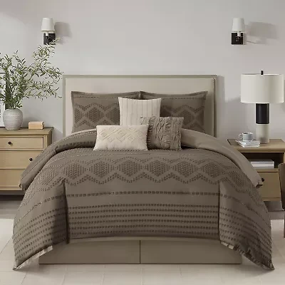 Stratford Park Whitney Geometric 7-pc. Easy Care Comforter Set